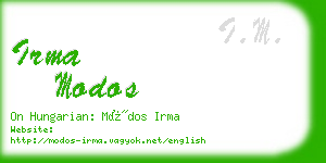 irma modos business card